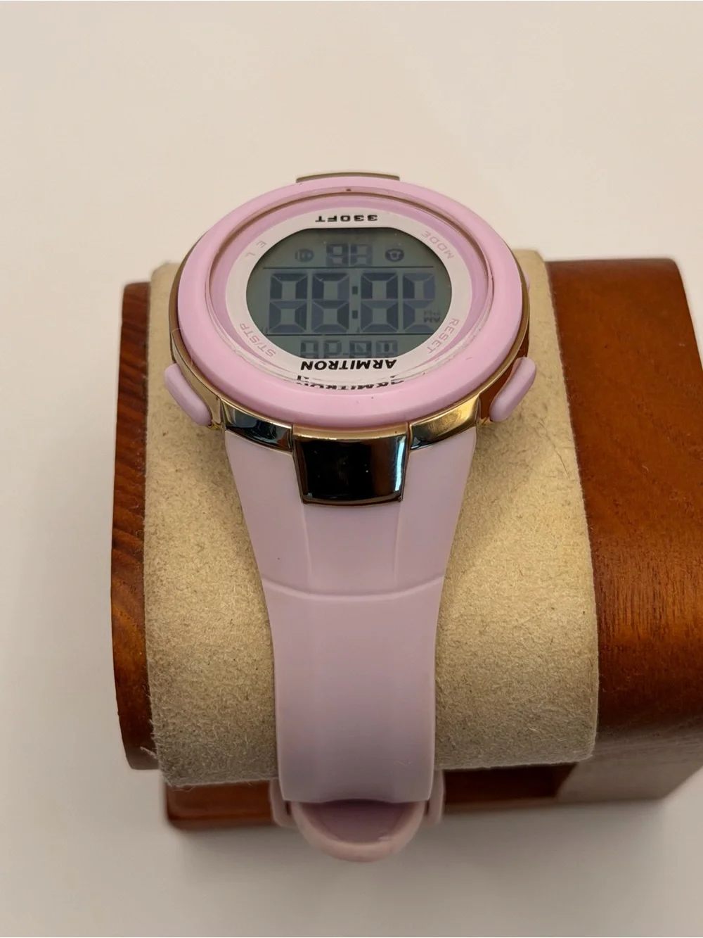 Armitron Digital Alarm Chrono Watch 45/7126 Women 100m Pink/gold Tone